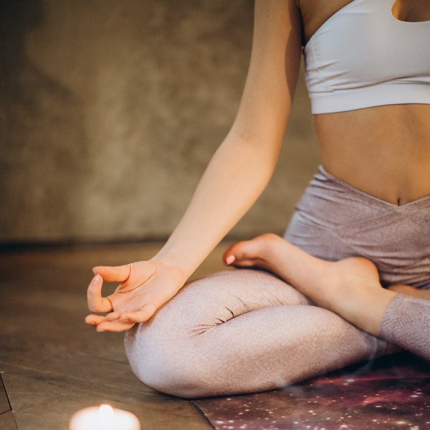 meditating with candles and incense